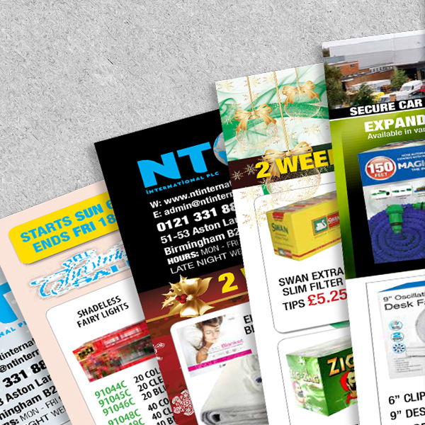 NT product leaflet print sample