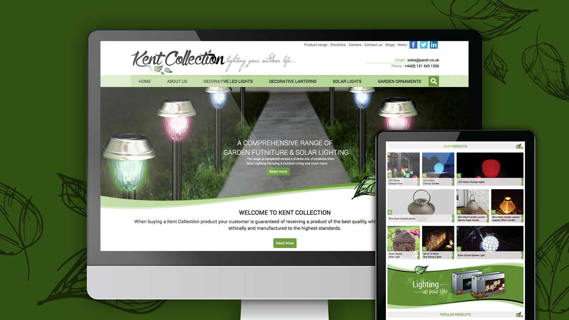 Kent website UI